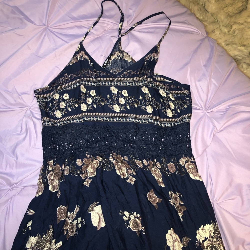 Navy Floral Maxi Dress